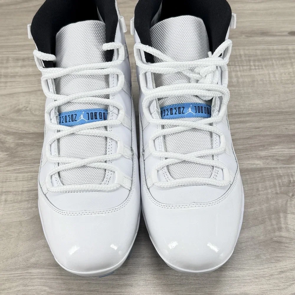 Jordan 11 Retro MCS Baseball Cleats White Legend Blue Mens 10 HM7326-104